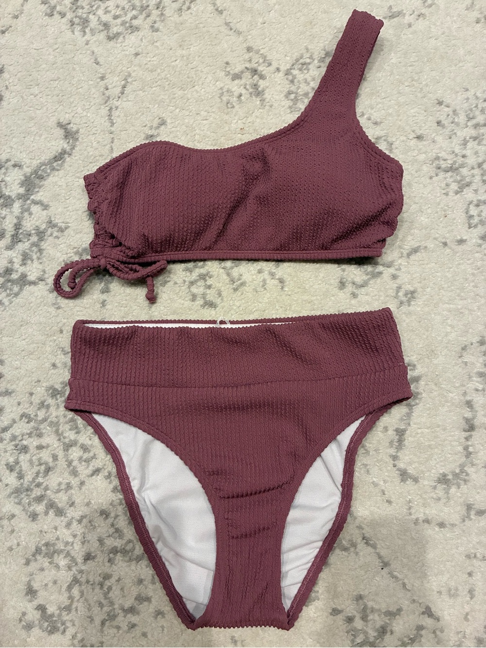 Salt & Cove Two Piece Ribbed Purple Bikini
